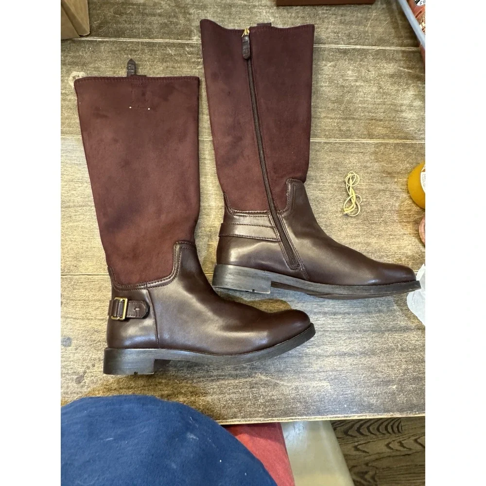 Franco Sarto Women's L-Merina Riding Boots Size 9.5‎ Burgundy Brown